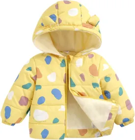 6M-5Y Girls Padded Parka Baby Winter Cartoon Windproof Coat Boys Bear Ears Outerwear Warm Jacket Thermal Coat