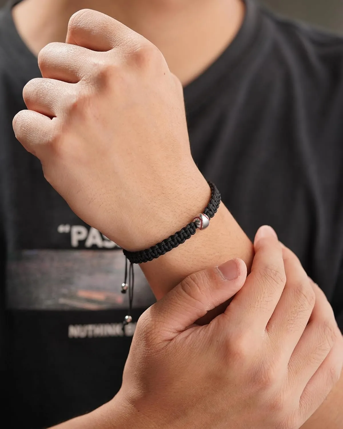 Baseball Football Soccer Gifts, Adjustable Braided Bracelets for Teen Men with Inspirational Quote Card