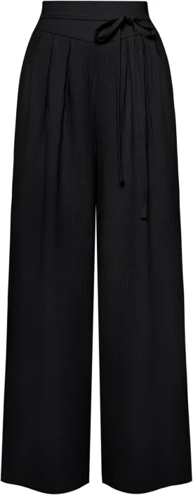 Belle Poque Women's High-Waisted Wide Leg Palazzo Pants - Elastic Waist, Flowy Boho Casual Summer Trousers with Pockets