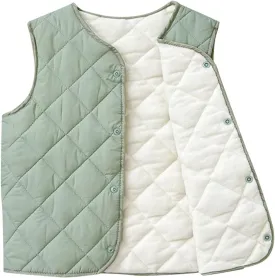 Boys Girls Quilted Puffer Vest Fleece Lined Sleeveless Lightweight Padded Down Coat Kids Toddler Winter Coat Waistcoat