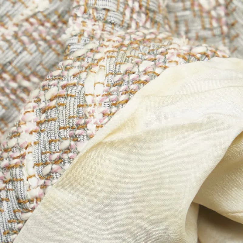 Chanel Tweed Jacket Beige Pink White