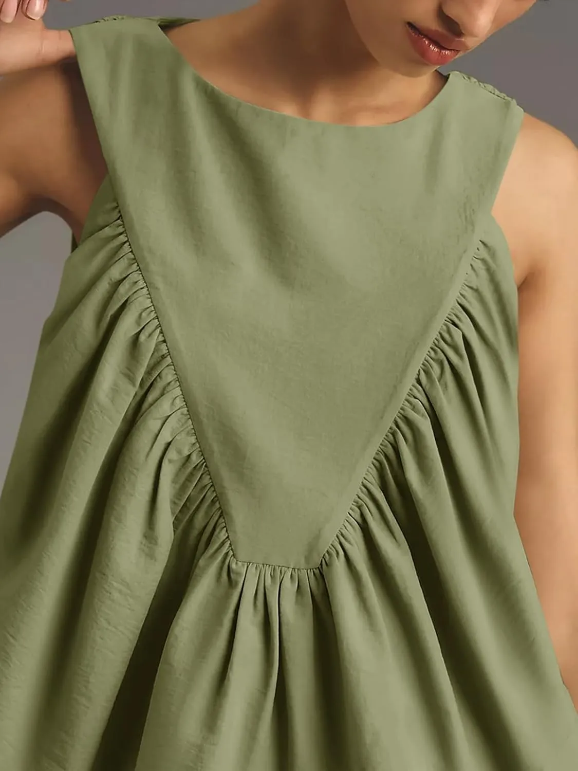 Cicy Bell Womens Peplum Babydoll Tank Tops Summer Sleeveless Loose T Shirts Casual Shirred Flowy Tops