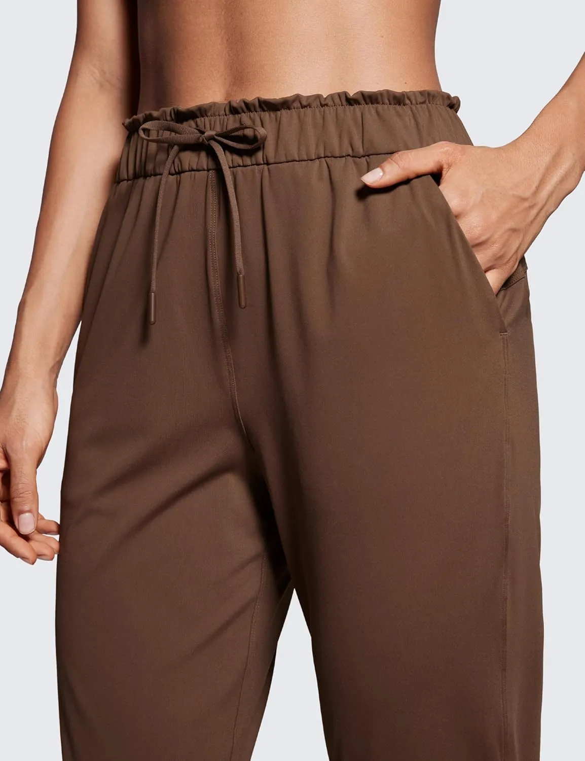 CRZ YOGA 4-Way Stretch High Waisted Joggers for Women Casual Dress Work Workout Pants Pockets