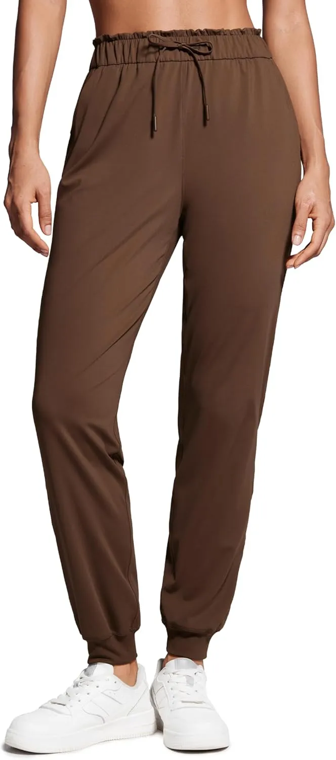 CRZ YOGA 4-Way Stretch High Waisted Joggers for Women Casual Dress Work Workout Pants Pockets