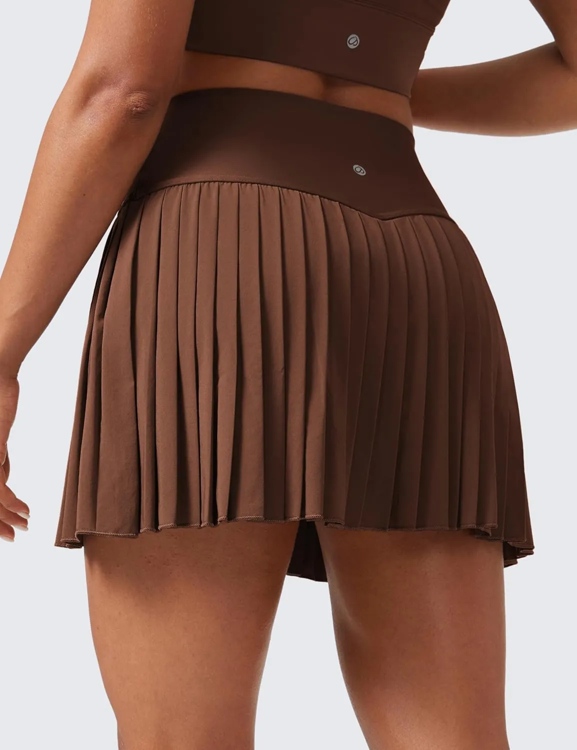CRZ YOGA Women's High Waisted Pleated Tennis Skirts with Pockets Tummy Control Casual Liner A Line Workout Golf Skorts