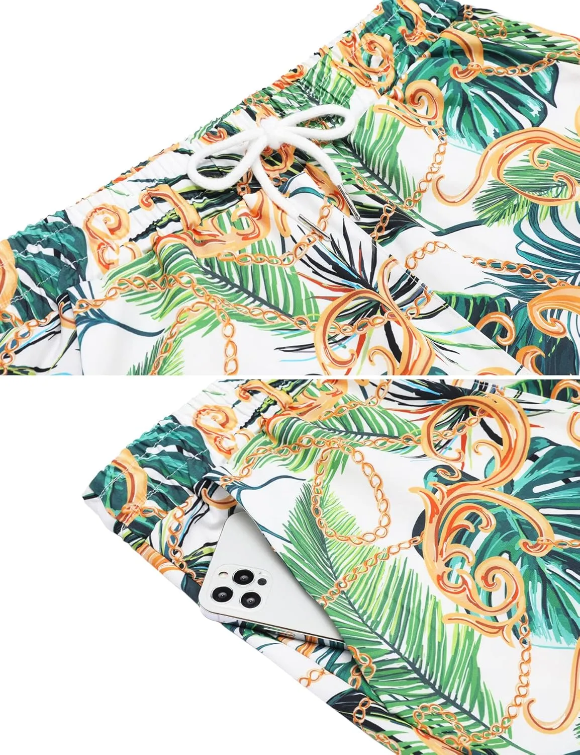 Daupanzees Men's Luxury Casual Button Down Short Sleeve Hawaiian Shirt Suits