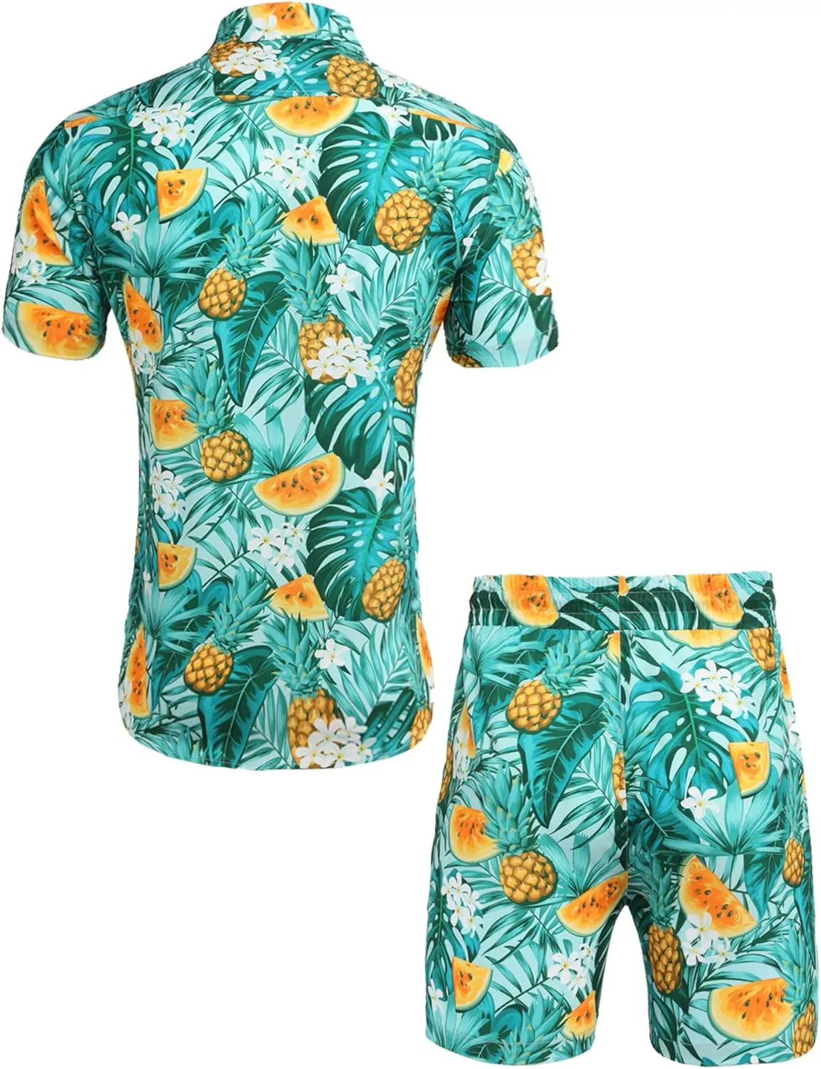 Daupanzees Men's Luxury Casual Button Down Short Sleeve Hawaiian Shirt Suits