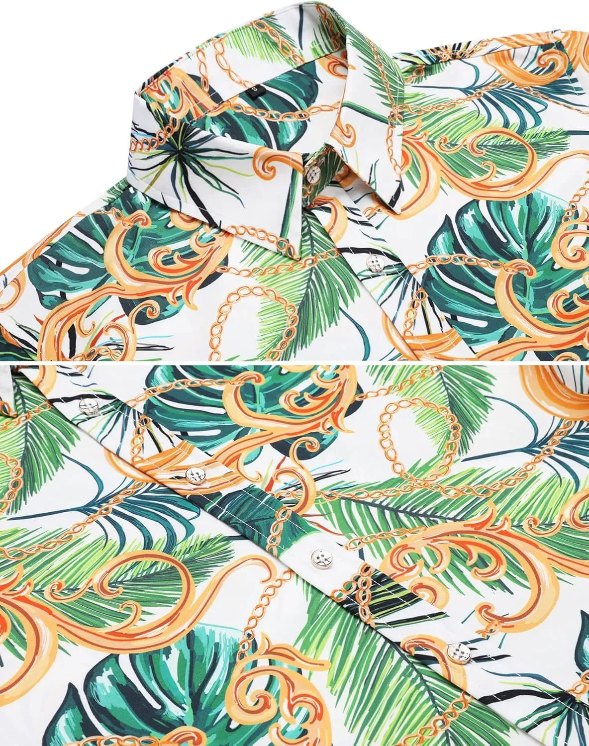 Daupanzees Men's Luxury Casual Button Down Short Sleeve Hawaiian Shirt Suits