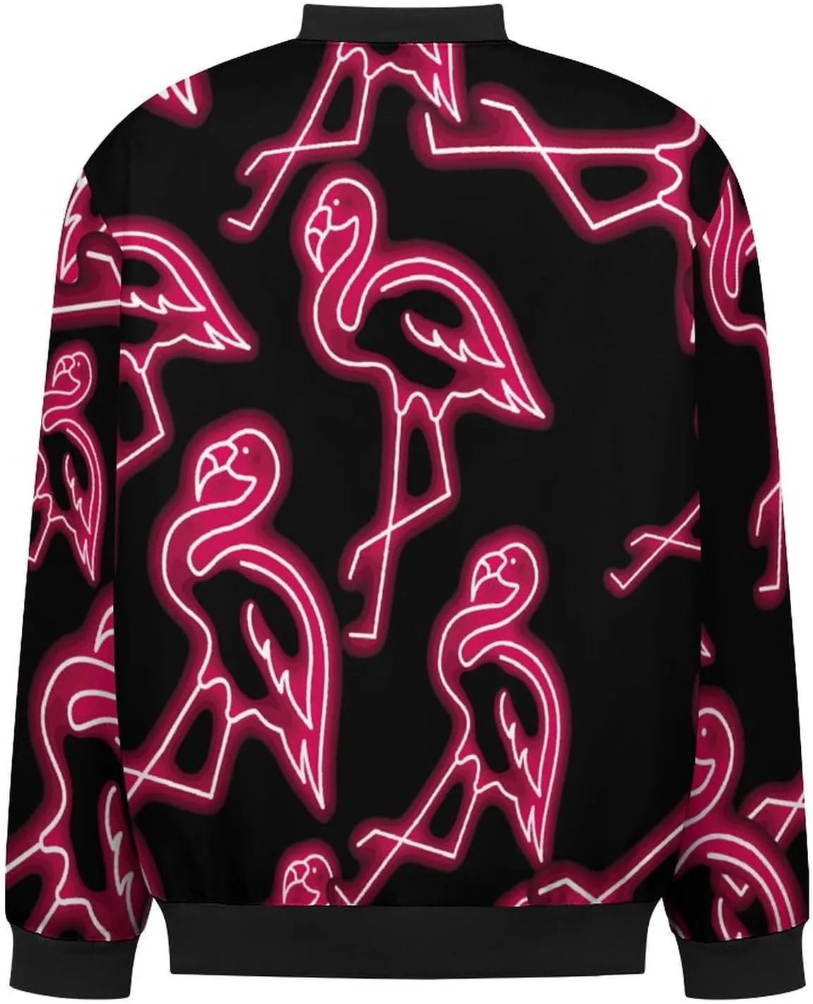 Flamingo Neon Men's Bomber Jacket Lightweight Windbreaker Fashion Spring Fall Coats Casual Jackets for Men