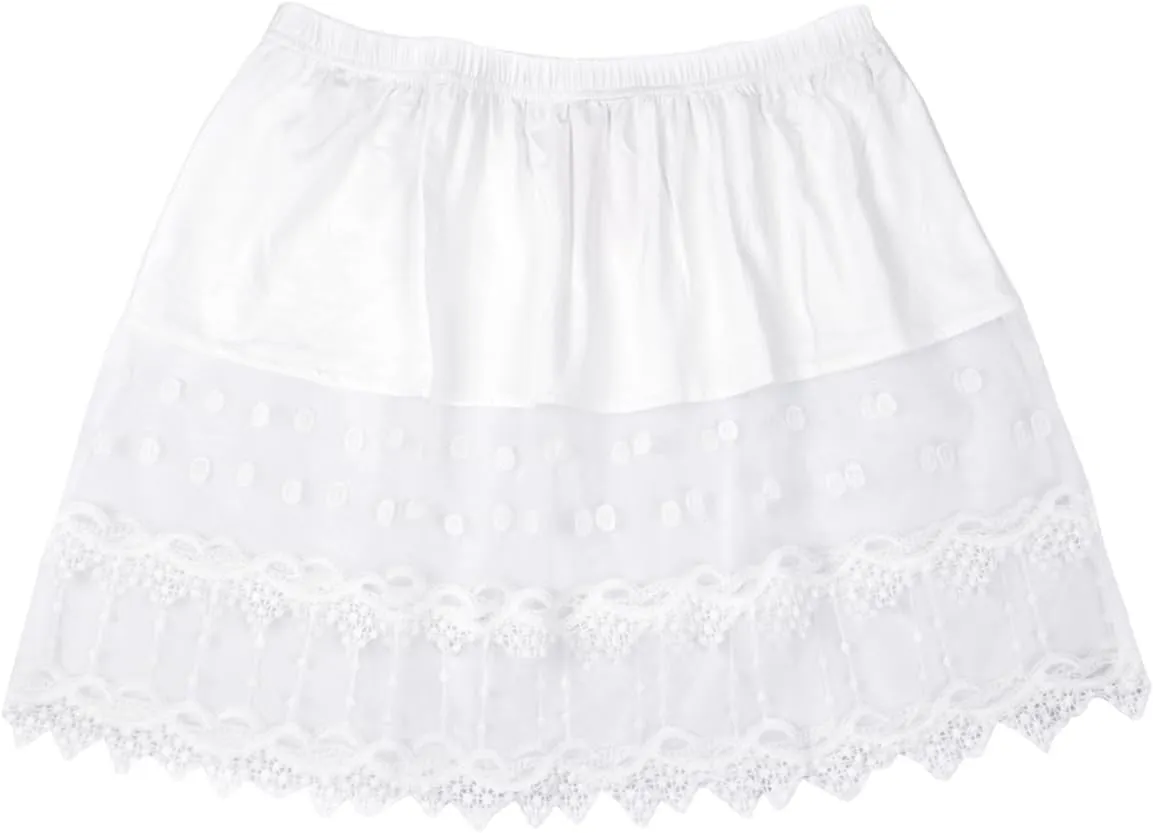 Lace Shirt Extender for Women Plus Size Underskirt Elastic Waist Half Slip Mini Skirts