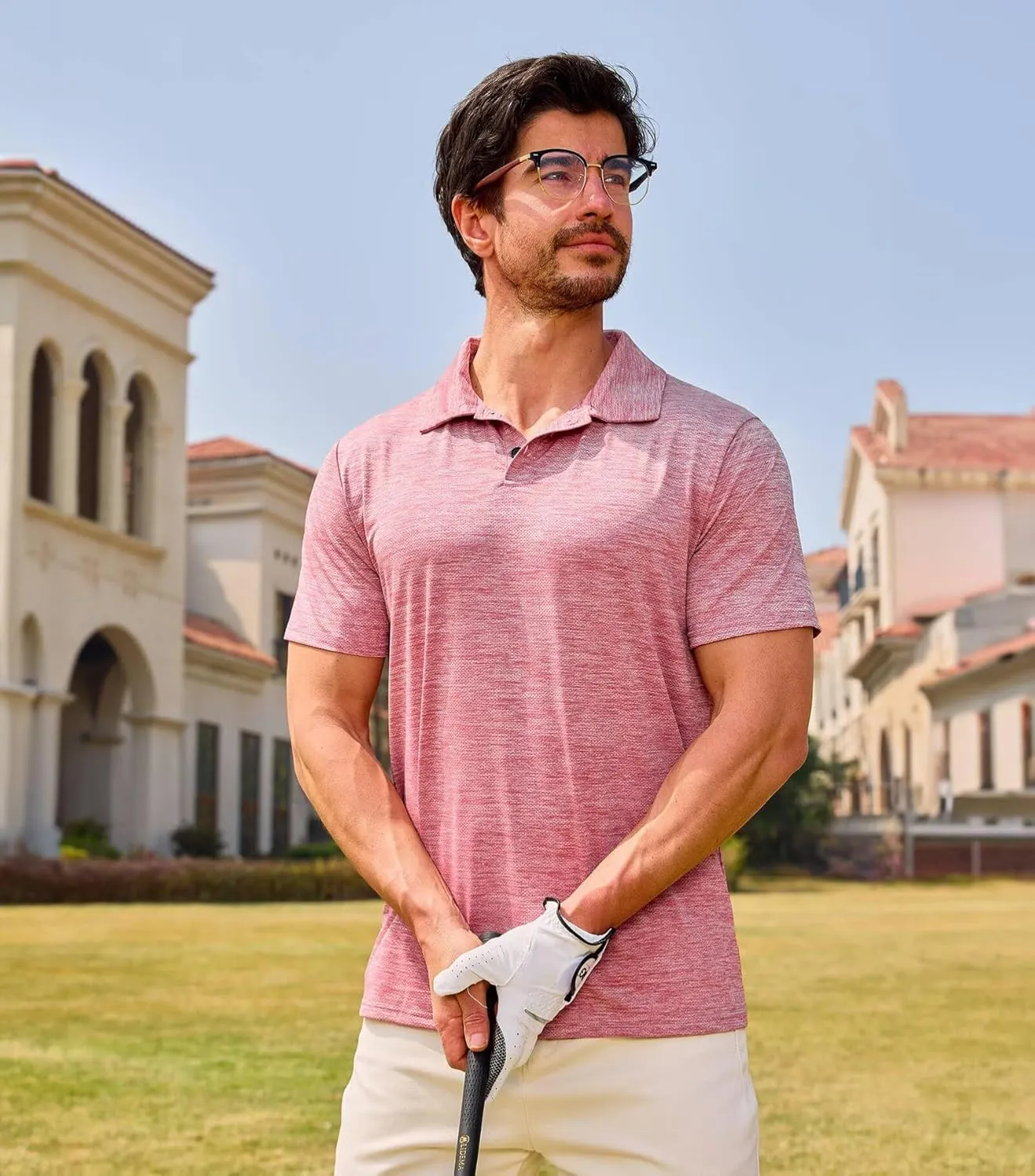 Lexiart Men's Cool Feeling Athletic Golf Polo Shirt Short Sleeve Performance Moisture Wicking Collared Tops