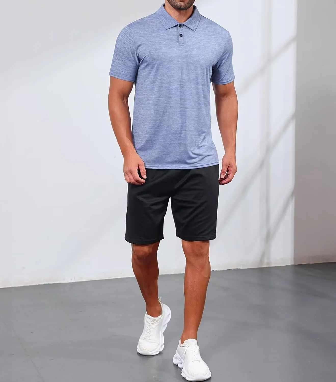 Lexiart Men's Cool Feeling Athletic Golf Polo Shirt Short Sleeve Performance Moisture Wicking Collared Tops
