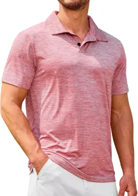 Lexiart Men's Cool Feeling Athletic Golf Polo Shirt Short Sleeve Performance Moisture Wicking Collared Tops