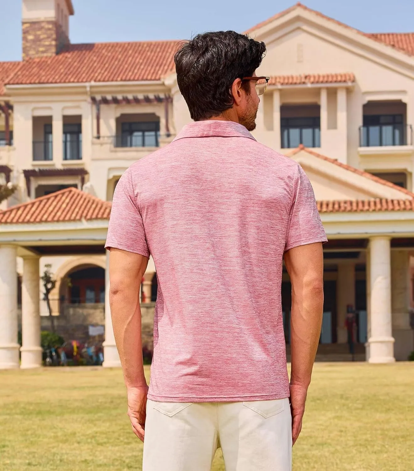 Lexiart Men's Cool Feeling Athletic Golf Polo Shirt Short Sleeve Performance Moisture Wicking Collared Tops