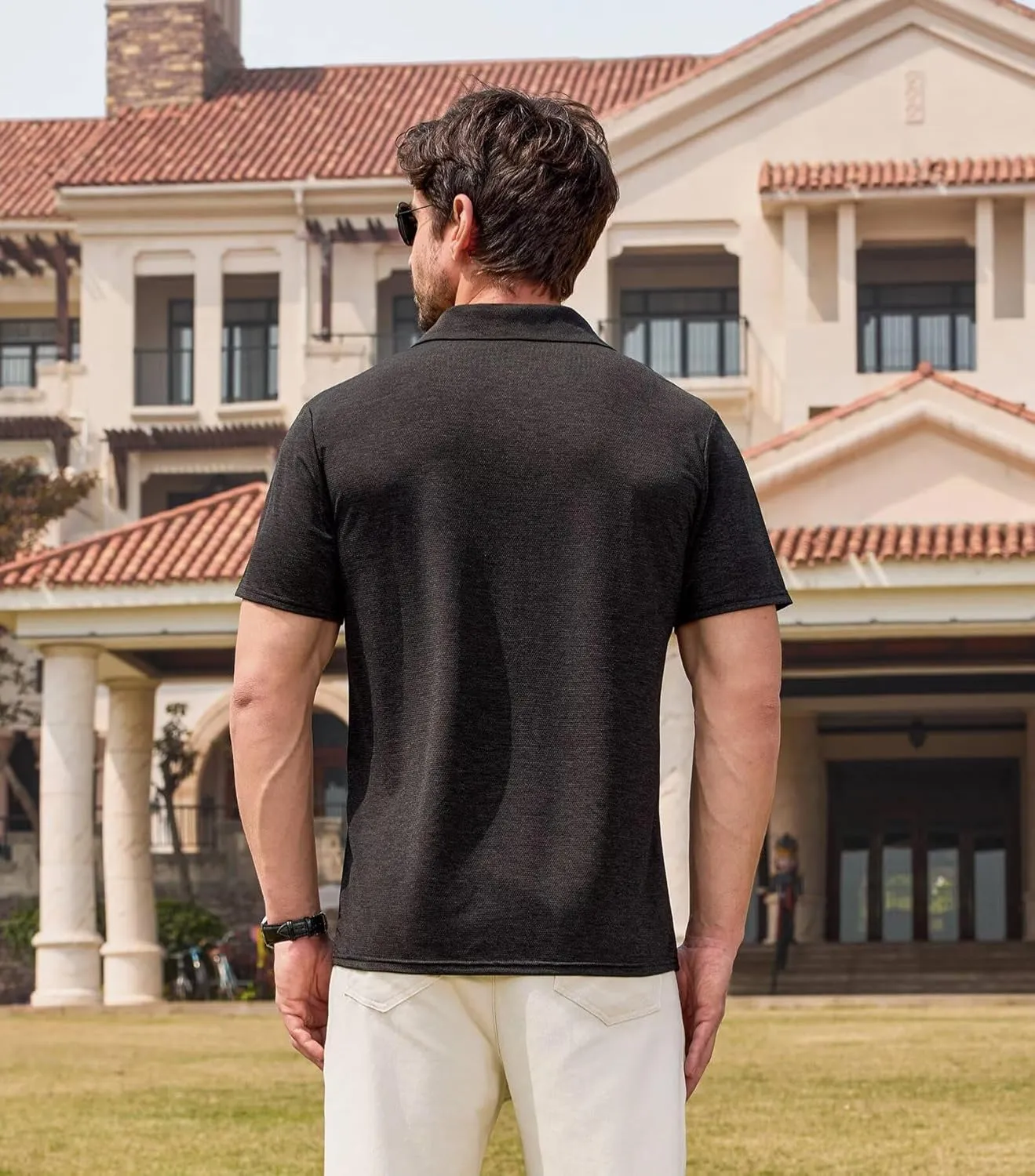 Lexiart Men's Cool Feeling Athletic Golf Polo Shirt Short Sleeve Performance Moisture Wicking Collared Tops