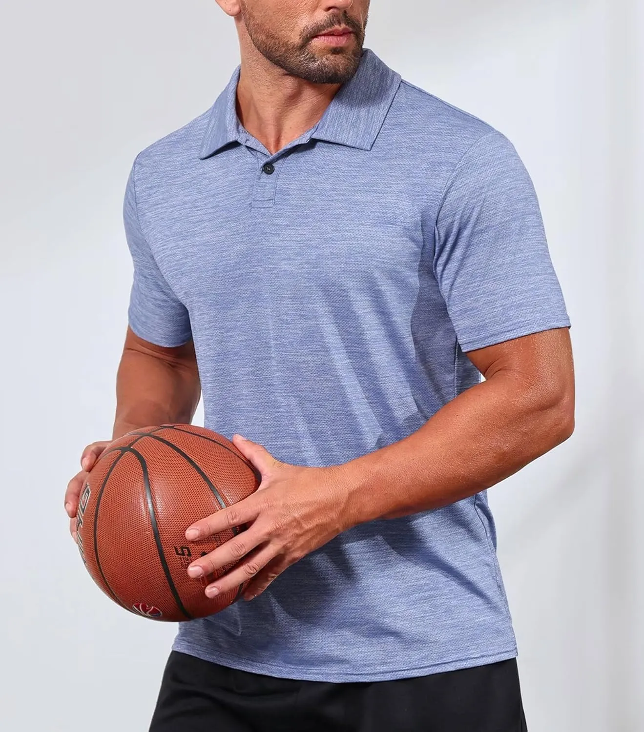 Lexiart Men's Cool Feeling Athletic Golf Polo Shirt Short Sleeve Performance Moisture Wicking Collared Tops