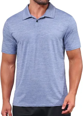 Lexiart Men's Cool Feeling Athletic Golf Polo Shirt Short Sleeve Performance Moisture Wicking Collared Tops