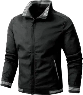 Men's Lightweight Jackets Softshell Jacket Casual Windbreaker Full Zip Up Work Business Bomber Jacket Coat for Men