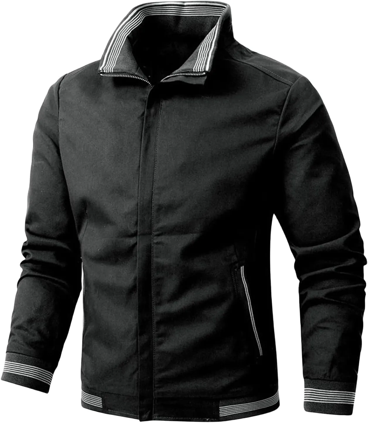 Men's Lightweight Jackets Softshell Jacket Casual Windbreaker Full Zip Up Work Business Bomber Jacket Coat for Men