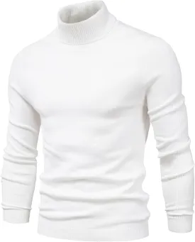 Men's Outdoor Commuting Turtleneck Sweater Fashion Slim Personality Pullover Simple Comfortable Warm Pullover Sweater