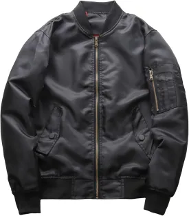 Mens Zip Up Bomber Jacket Air Force Military Fighter Pilots Bomber Jackets Windproof Lightweight Windbreaker for Men