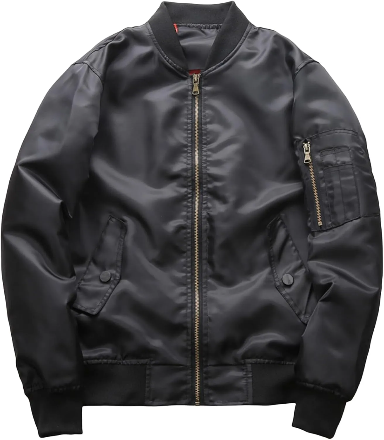 Mens Zip Up Bomber Jacket Air Force Military Fighter Pilots Bomber Jackets Windproof Lightweight Windbreaker for Men