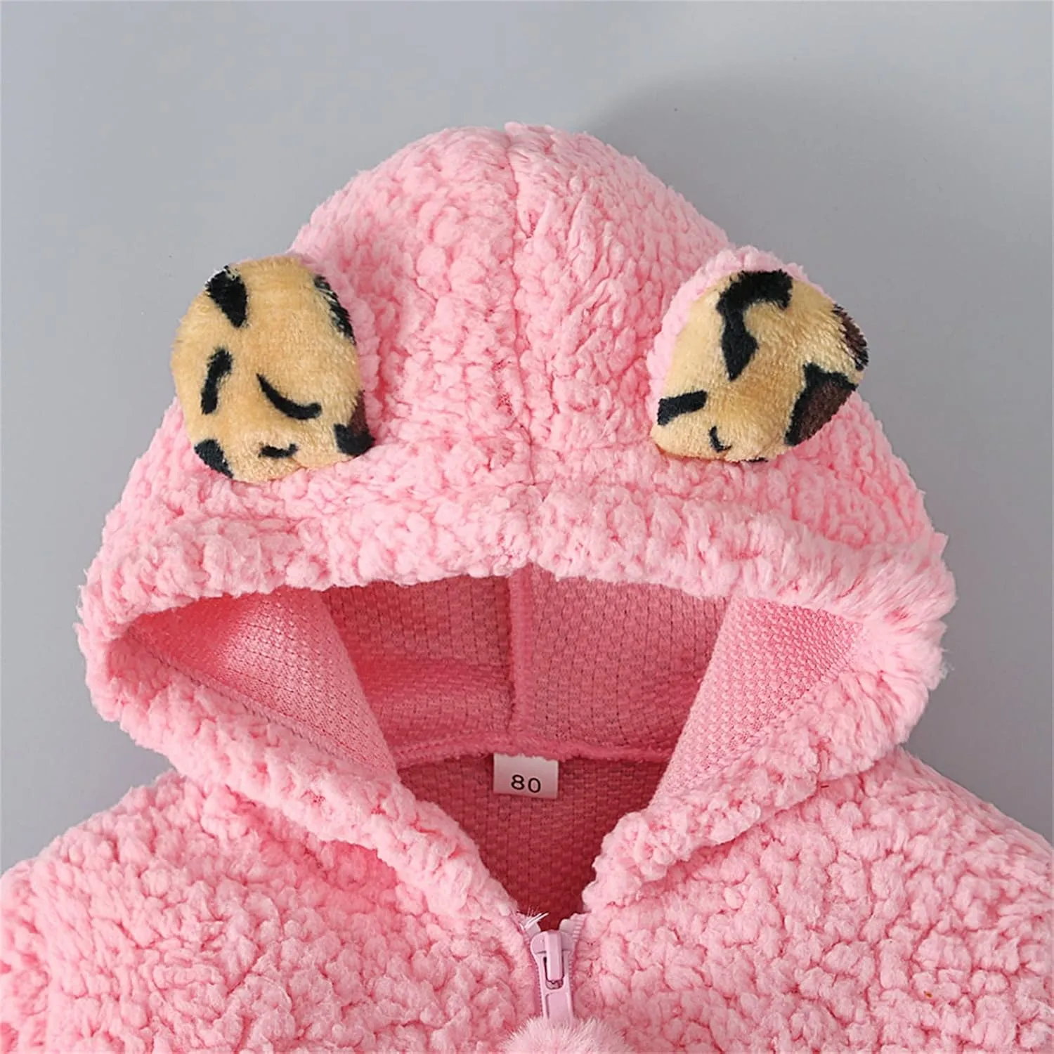Padded Parka Boys Fleece Jacket Baby 3D Ear Winter Coat Thicken Hoodie 6M-3Y Infant Girls Fleece Coat Outwear