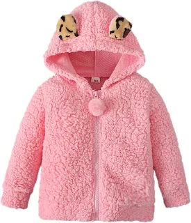 Padded Parka Boys Fleece Jacket Baby 3D Ear Winter Coat Thicken Hoodie 6M-3Y Infant Girls Fleece Coat Outwear