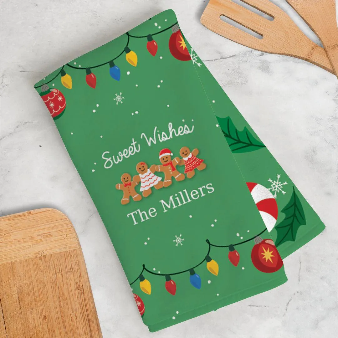 Personalized Sweet Wishes Gingerbread Towel