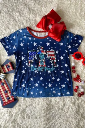 "WE THE PEOPLE" navy blue eagle & stars t-shirt XCH0660-1H