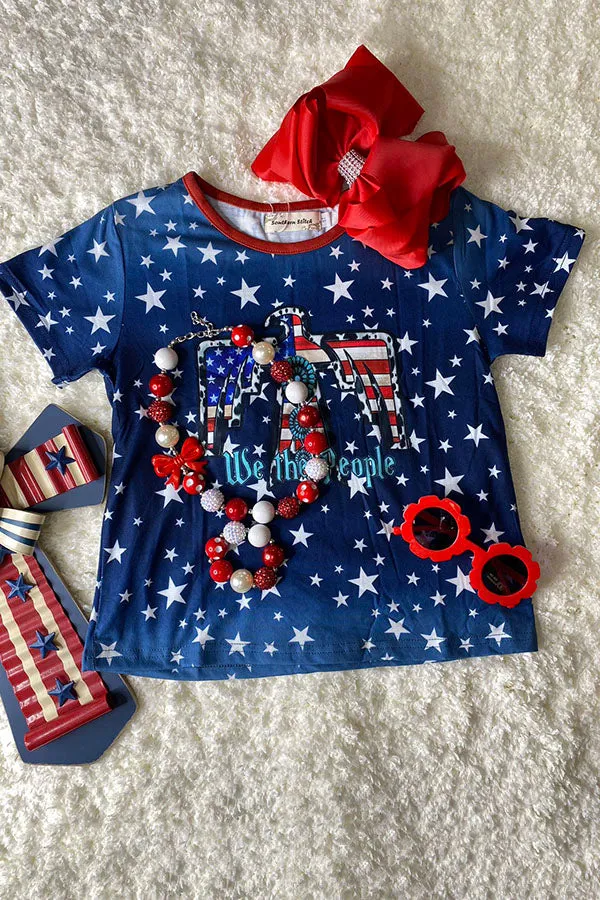 "WE THE PEOPLE" navy blue eagle & stars t-shirt XCH0660-1H