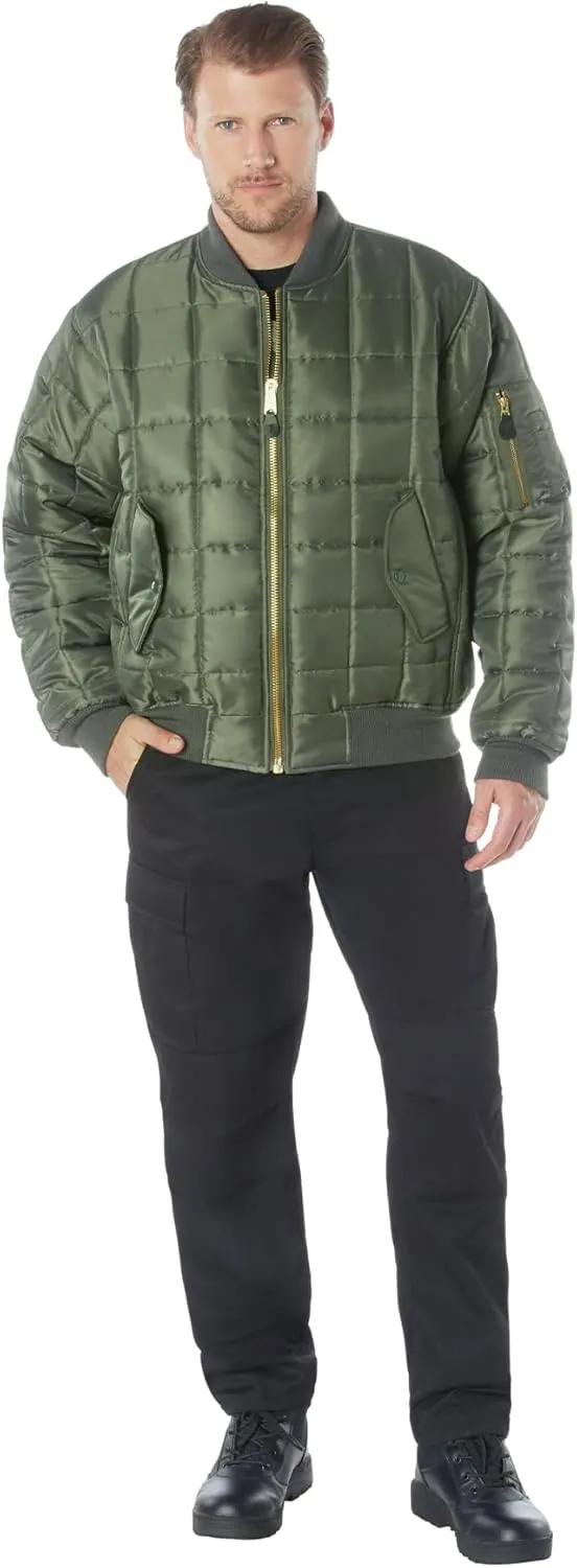 Rothco Quilted MA-1 Flight Bomber Jacket  Puffer Style Cold Weather Field Coat