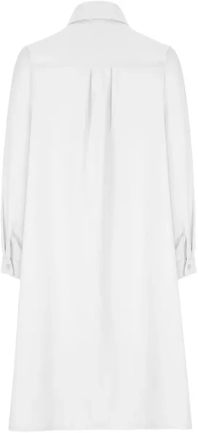 Shirt Dresses for Women Button Down Dress Long Sleeve Casual Collared Midi Dress with Pockets