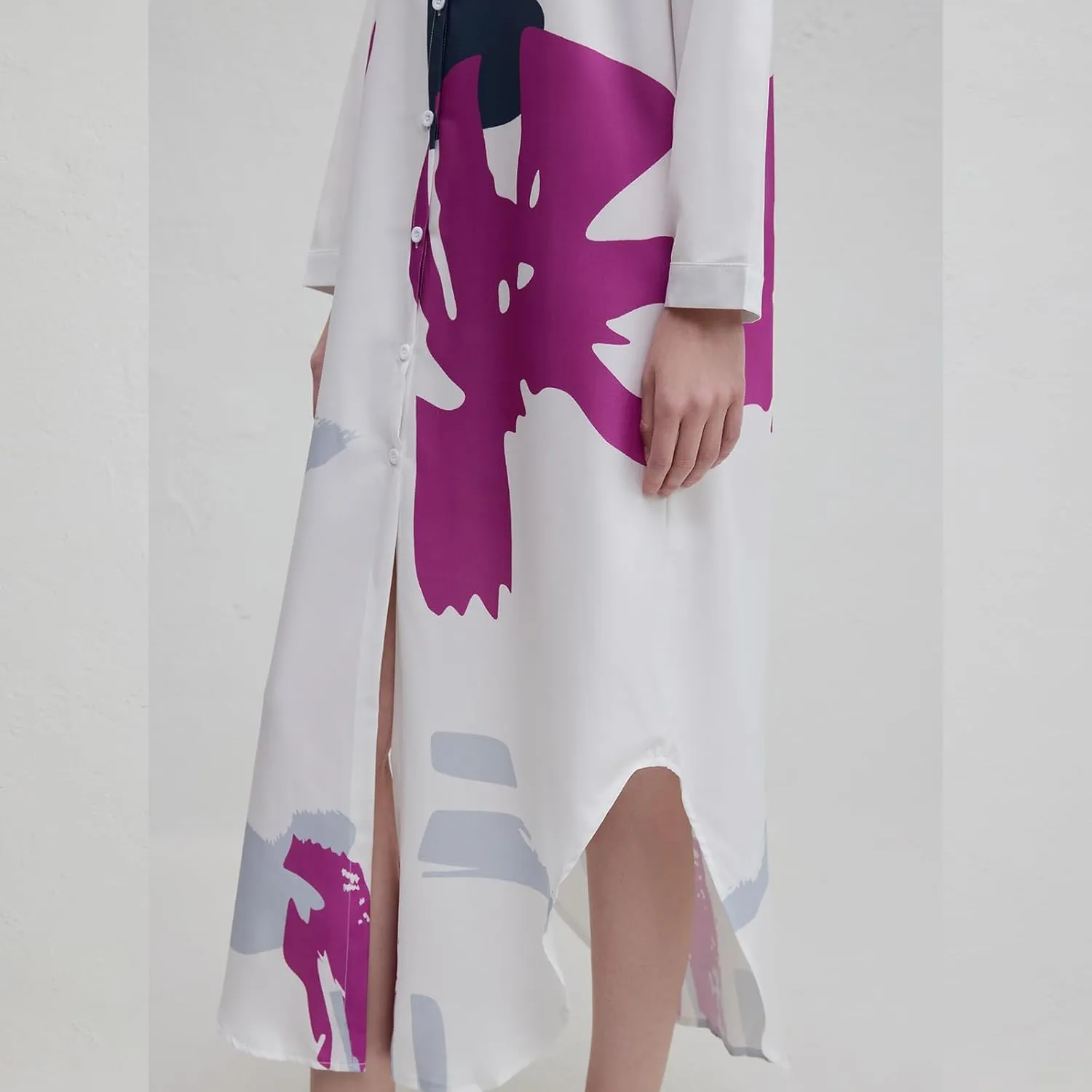 Shirt Long Dress Button Down Up Dress for Women Casual Long Sleeve Maxi Spring Summer Dresses with Sleeve Tab Pocket Collar
