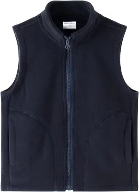 Spring&Gege Boys Full Zip Polar Fleece Vest Sleeveless Outwear Warm Jacket with Pockets (3-12 Years)