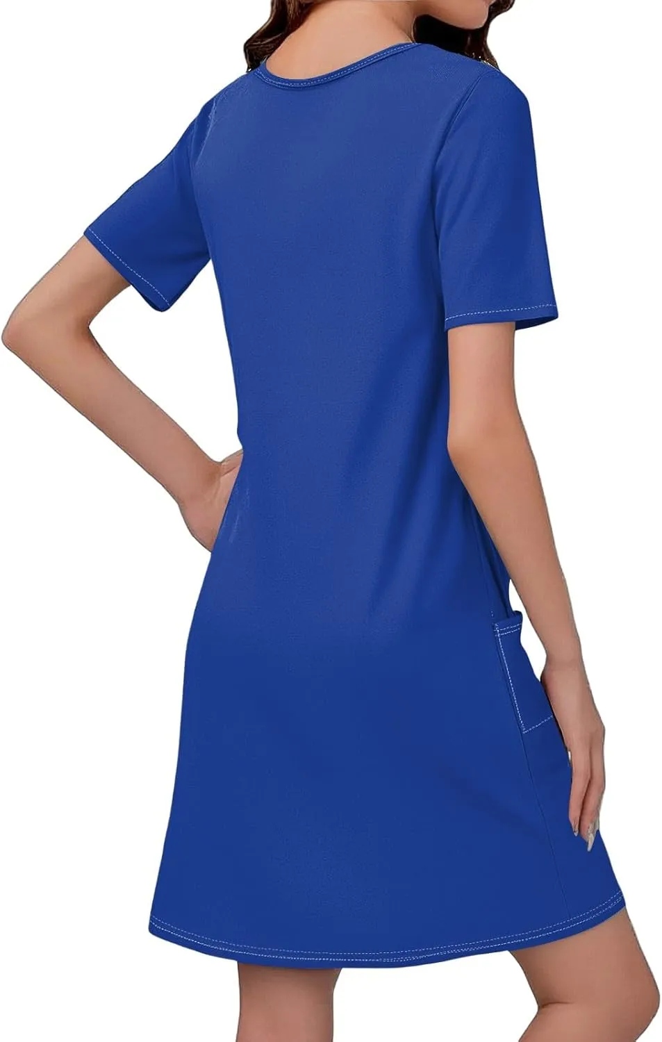 Summer Dresses for Women 2025 Casual Short Sleeve Sundresses Hawaiian T Shirt Dress Beach Dress with Pockets