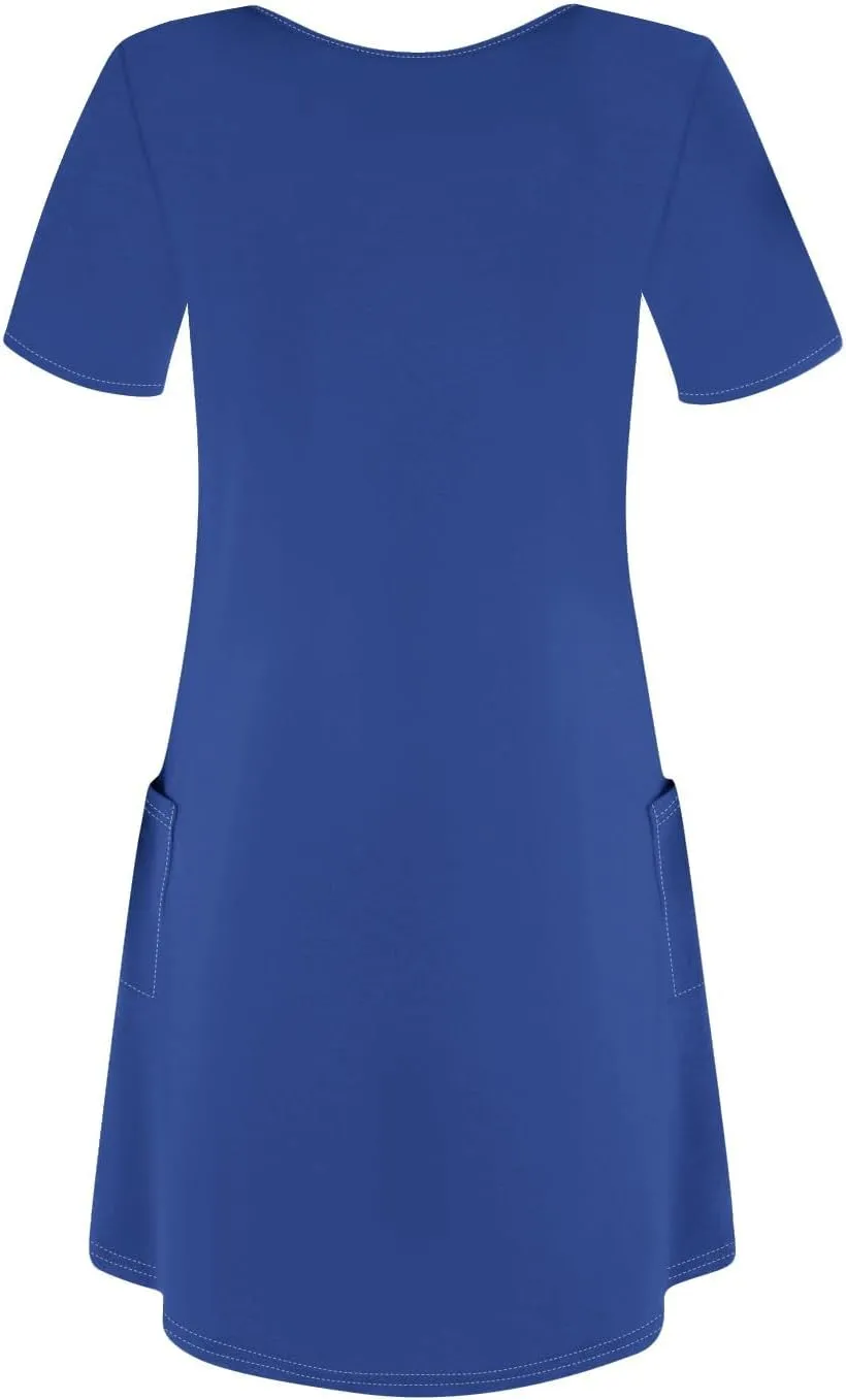 Summer Dresses for Women 2025 Casual Short Sleeve Sundresses Hawaiian T Shirt Dress Beach Dress with Pockets