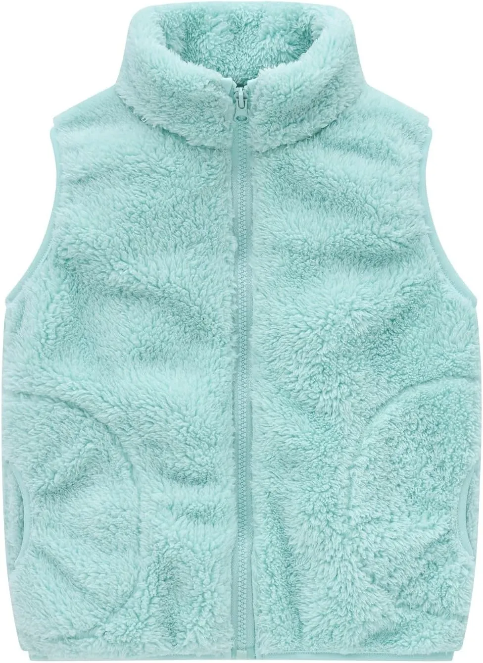 Toddler Baby Boy Girl Fleece Vest Fuzzy Sherpa Sleeveless Waistcoat Fall Winter Faux Fur Jacket with Pockets Coat
