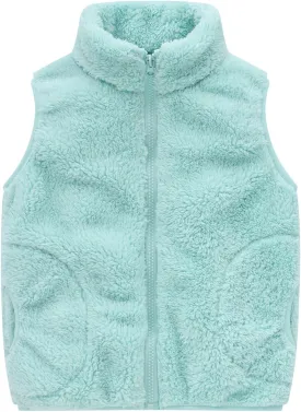 Toddler Baby Boy Girl Fleece Vest Fuzzy Sherpa Sleeveless Waistcoat Fall Winter Faux Fur Jacket with Pockets Coat
