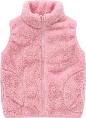 Toddler Baby Boy Girl Fleece Vest Fuzzy Sherpa Sleeveless Waistcoat Fall Winter Faux Fur Jacket with Pockets Coat