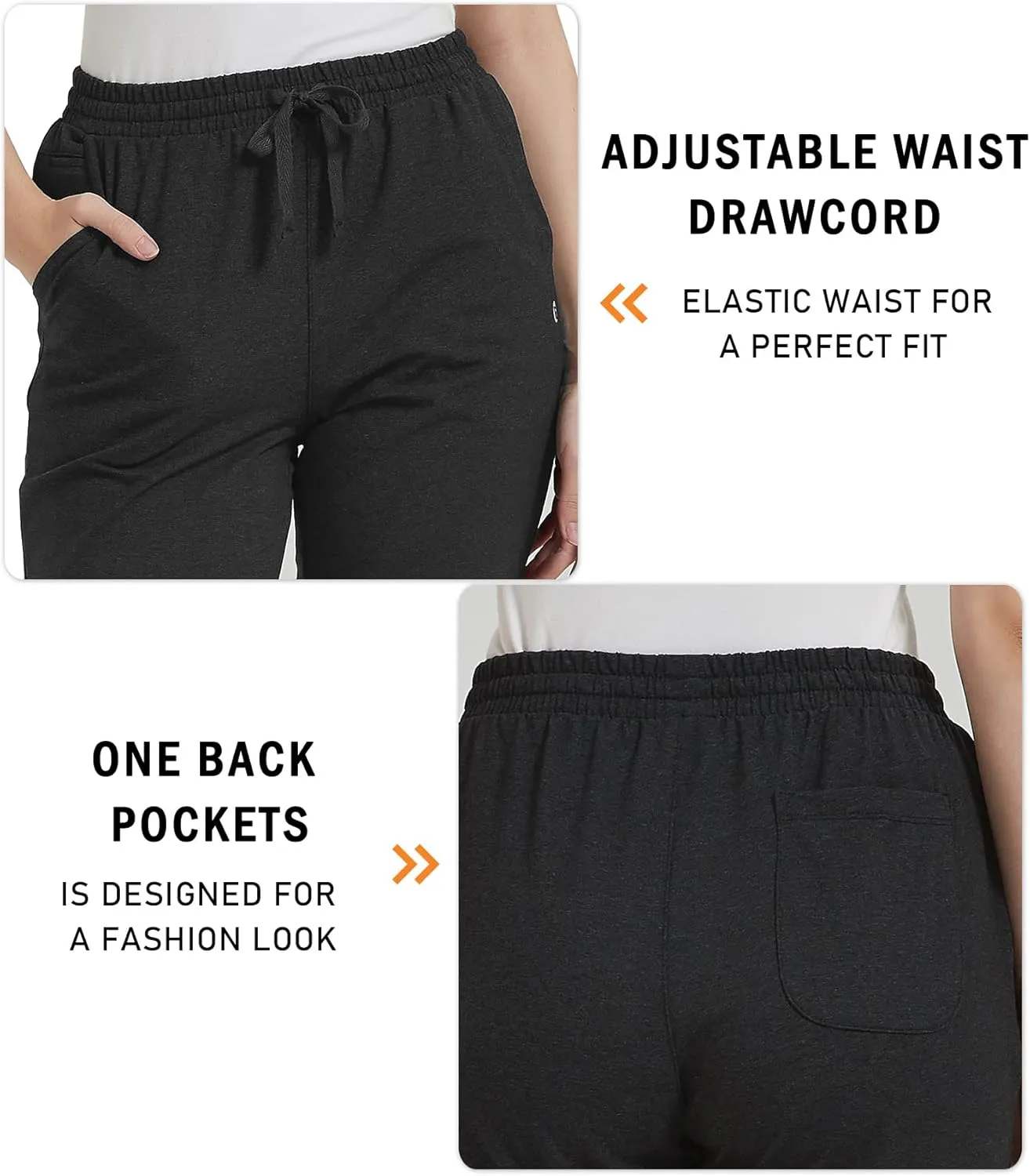 Women's Capri Pants Cotton Jersey Yoga Capris Drawstring Joggers Workout Sweatpants Loose Lounge Crop Pants Pockets